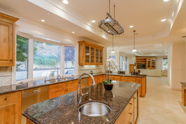 Kitchen with granite island