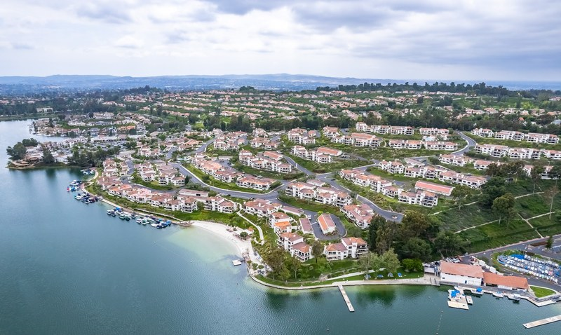Mission Viejo lake and community aerial